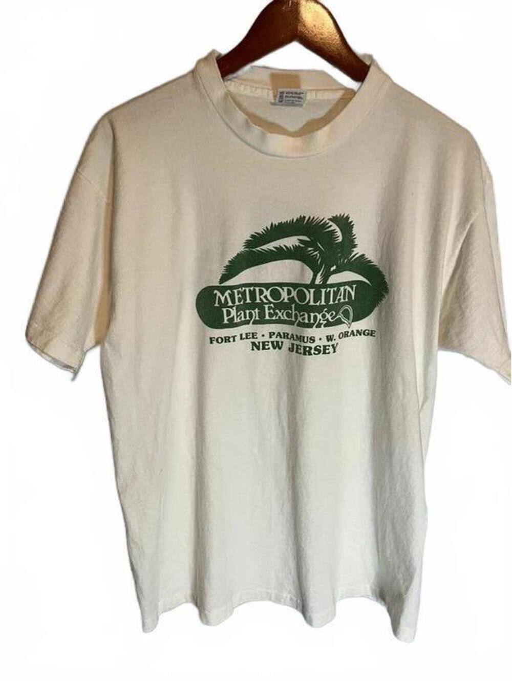 Vintage 100% cotton single stitch plant exchange white xl t shirt
